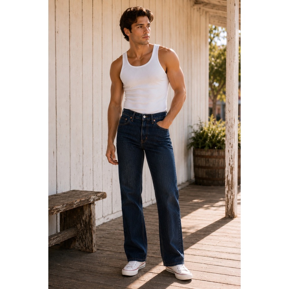 LEVIS 514 Mens New Jeans Straight 36X31 Dark Wash‎ Stretch 00514-3181